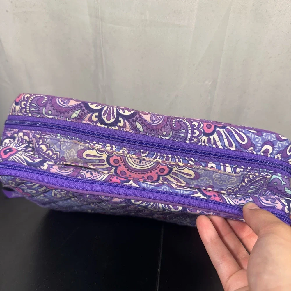 Vera Bradley Purple Floral Travel Cosmetics Bag